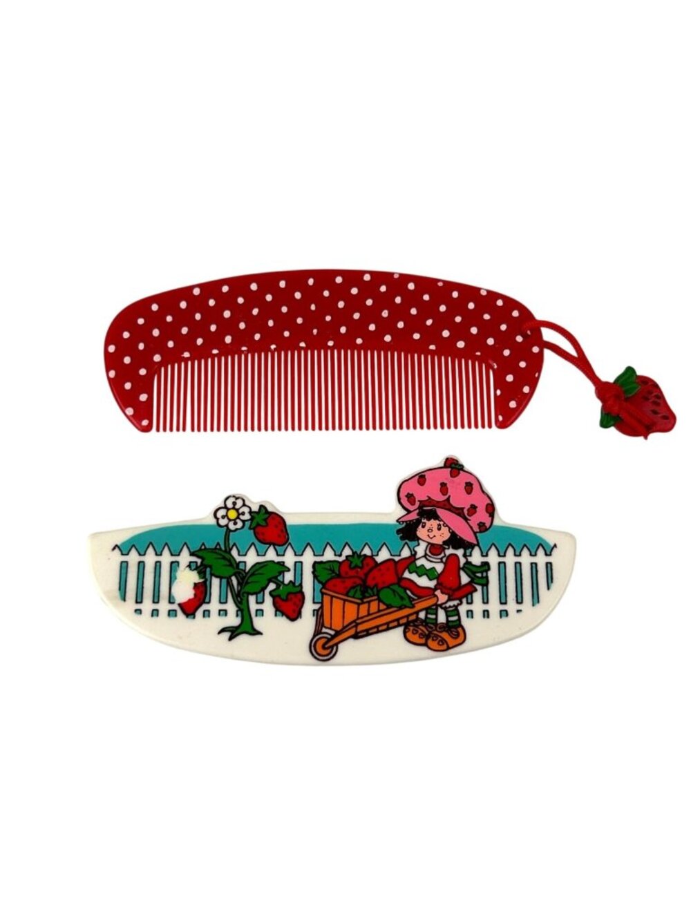 Strawberry Shortcake Comb & Holder VTG 1980 Cartoon Novelty Adam Jordan Red